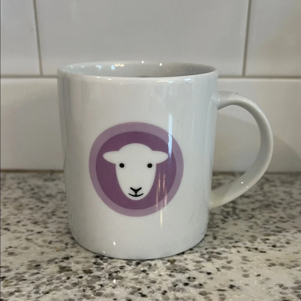 Herdy White Mug with Purple Design Sheep Lamb So Cute - Picture 3 of 5